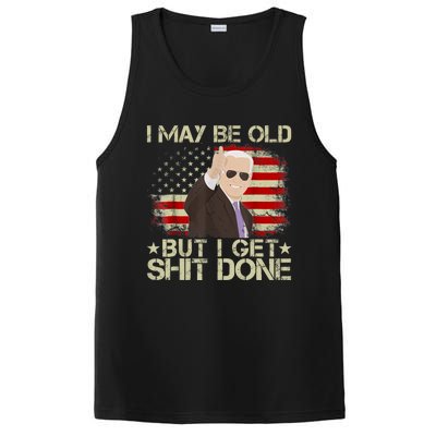 Funny Biden I May Be Old But I Get Shit Done PosiCharge Competitor Tank