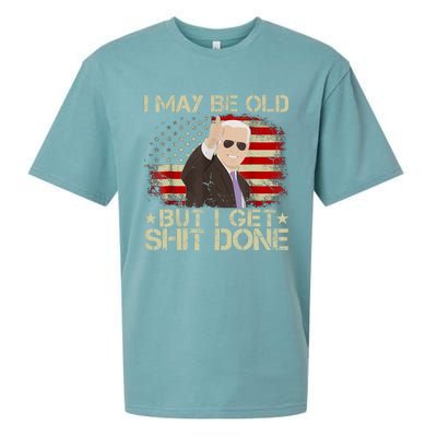 Funny Biden I May Be Old But I Get Shit Done Sueded Cloud Jersey T-Shirt