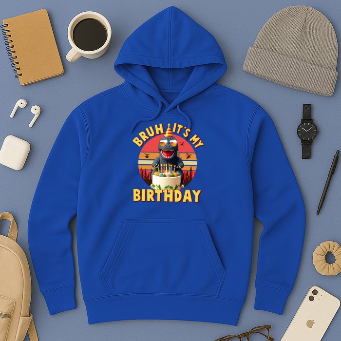 Funny Bruh It's My Birthday Japanese Kaiju Monster Hoodie