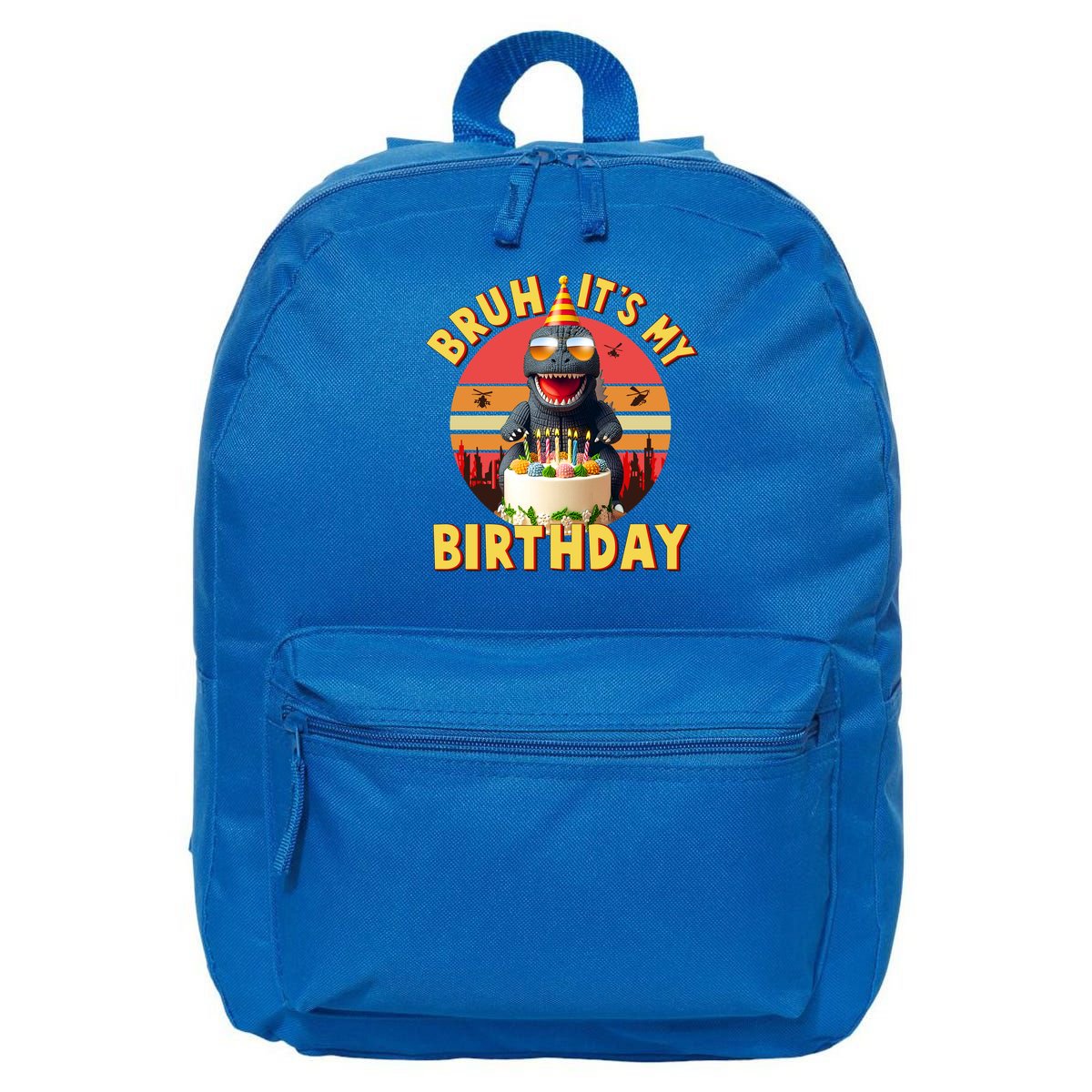 Funny Bruh It's My Birthday Japanese Kaiju Monster 16 in Basic Backpack