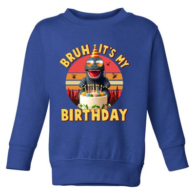 Funny Bruh It's My Birthday Japanese Kaiju Monster Toddler Sweatshirt