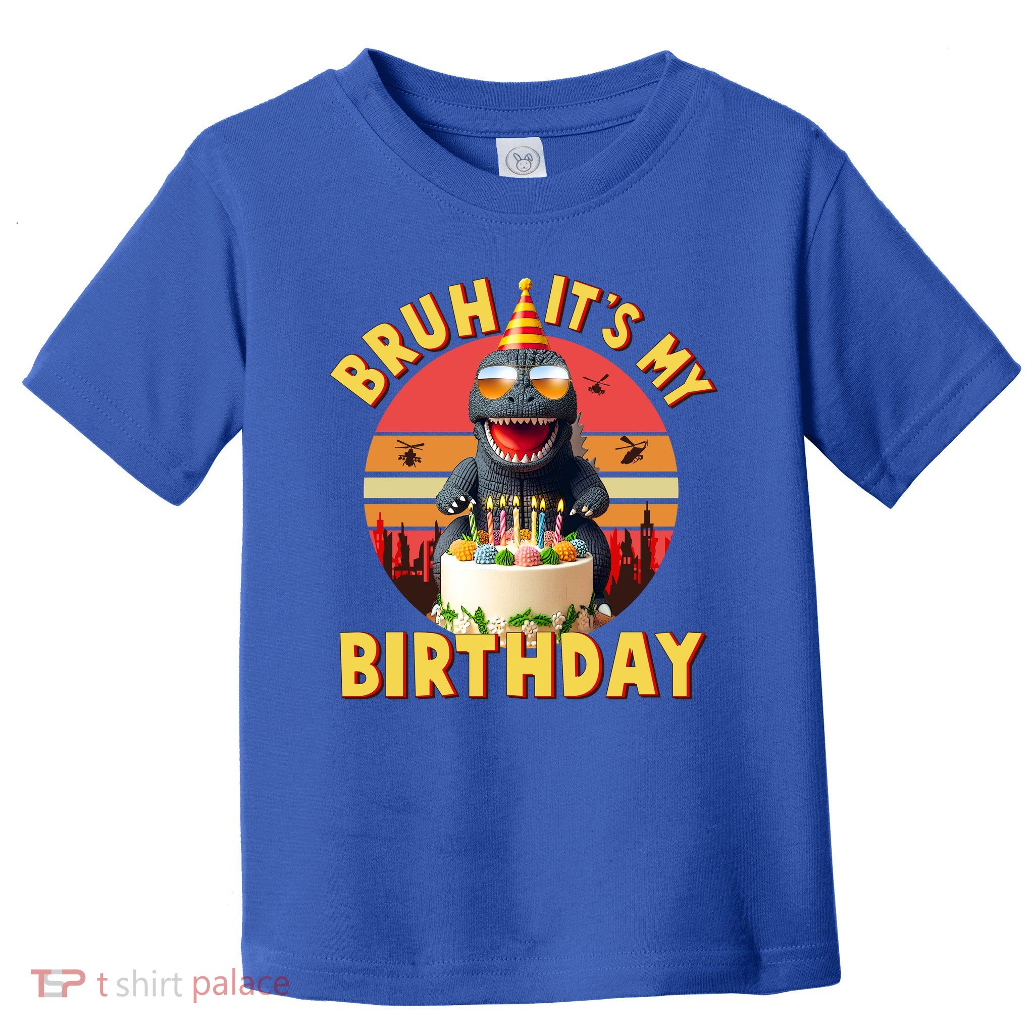 Funny Bruh It's My Birthday Japanese Kaiju Monster Toddler T-Shirt