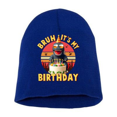 Funny Bruh It's My Birthday Japanese Kaiju Monster Short Acrylic Beanie