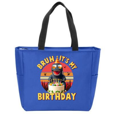 Funny Bruh It's My Birthday Japanese Kaiju Monster Zip Tote Bag