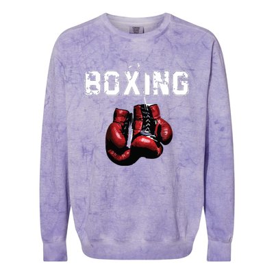 Funny Boxing I Love Boxing Colorblast Crewneck Sweatshirt