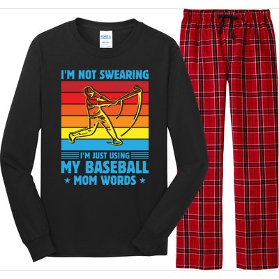 Funny Baseball I'm Not Swearing I'm Just Using My Baseball Mom Words Long Sleeve Pajama Set