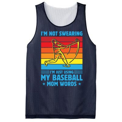 Funny Baseball I'm Not Swearing I'm Just Using My Baseball Mom Words Mesh Reversible Basketball Jersey Tank