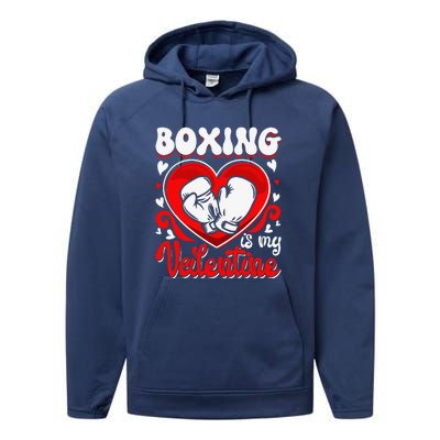 Funny Boxing Is My Valentine Happy Valentine's Day Couple Performance Fleece Hoodie