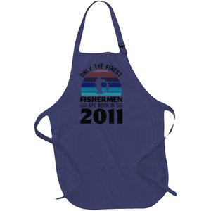 Fishermen Born In 2011 10th Birthday Fishing Gifts Full-Length Apron With Pockets