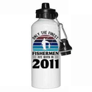 Fishermen Born In 2011 10th Birthday Fishing Gifts Aluminum Water Bottle