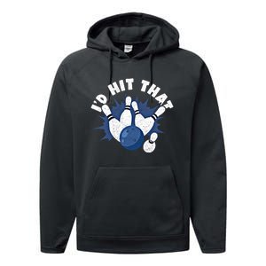 Funny Bowling ID Hit That Cute Gift Performance Fleece Hoodie