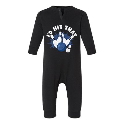 Funny Bowling ID Hit That Cute Gift Infant Fleece One Piece