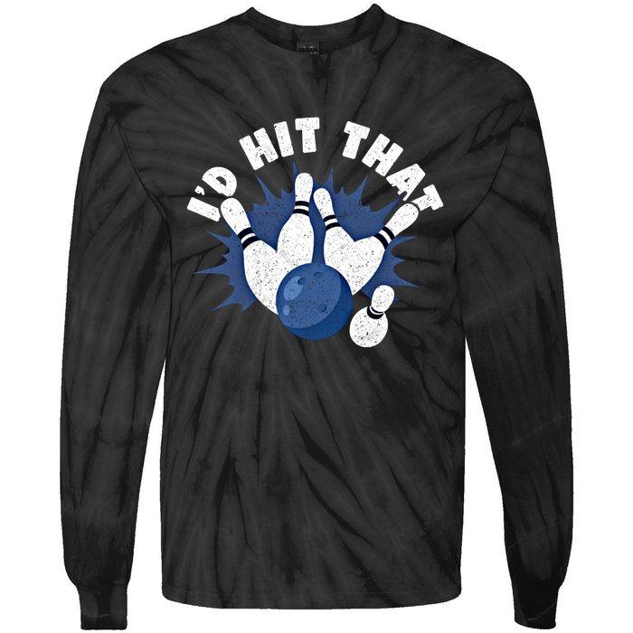 Funny Bowling ID Hit That Cute Gift Tie-Dye Long Sleeve Shirt