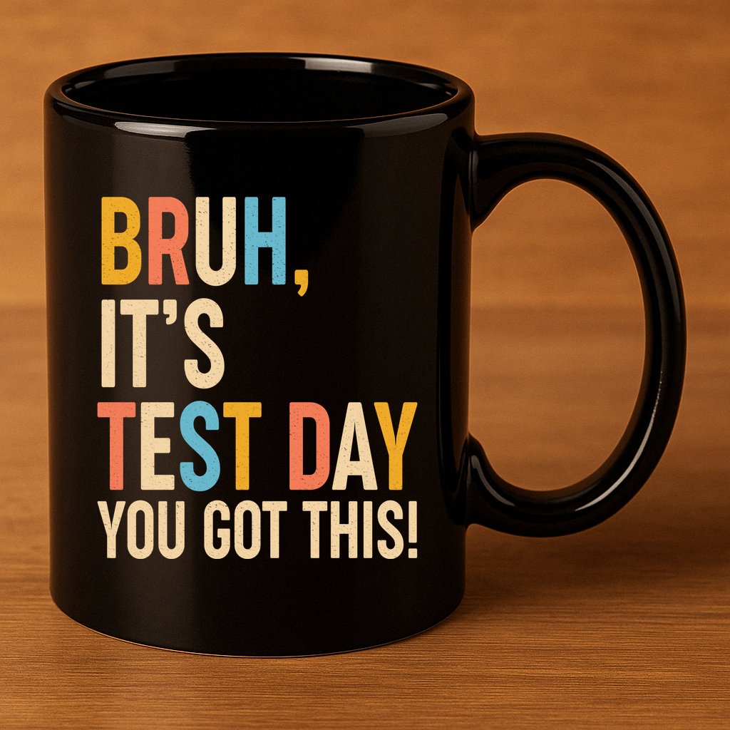 Funny Bruh ItS Test Day You Got This 11oz C Handle Ceramic Mug