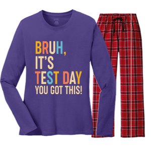 Funny Bruh ItS Test Day You Got This Women's Long Sleeve Flannel Pajama Set 