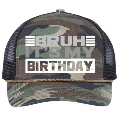 Funny Bruh Its My Birthday Retro Rope Trucker Hat Cap