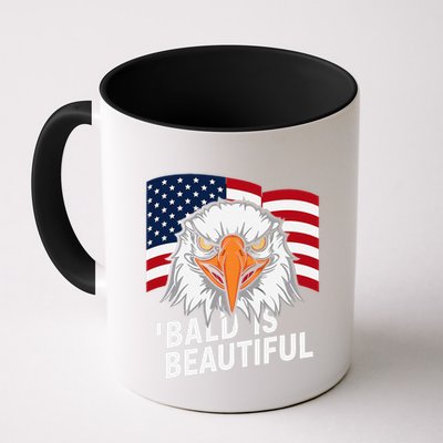 Funny Bald Is Beautiful Independence Day 4th July Eagle Gift Mug