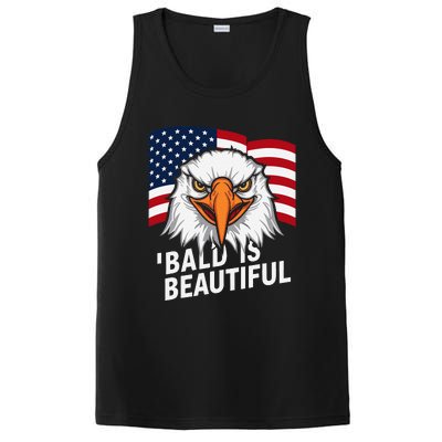 Funny Bald Is Beautiful Independence Day 4th July Eagle Gift PosiCharge Competitor Tank