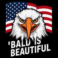 Funny Bald Is Beautiful Independence Day 4th July Eagle Gift Wool Snapback Cap