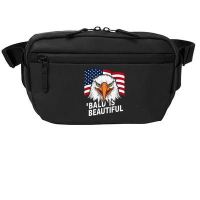 Funny Bald Is Beautiful Independence Day 4th July Eagle Gift Crossbody Pack