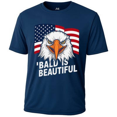 Funny Bald Is Beautiful Independence Day 4th July Eagle Gift Performance Shirt