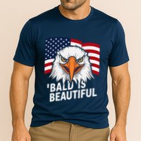 Funny Bald Is Beautiful Independence Day 4th July Eagle Gift Cooling Performance Crew T-Shirt