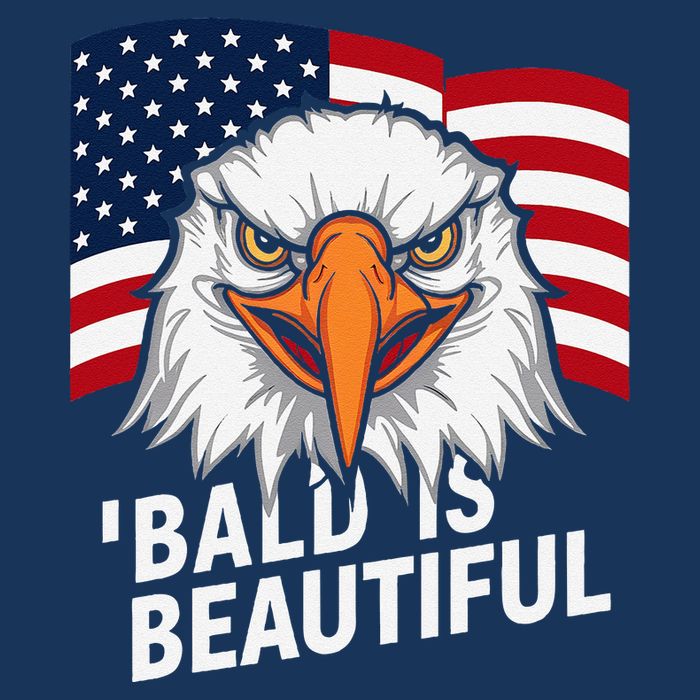Funny Bald Is Beautiful Independence Day 4th July Eagle Gift Cooling Performance Crew T-Shirt