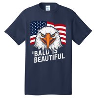 Funny Bald Is Beautiful Independence Day 4th July Eagle Gift Tall T-Shirt