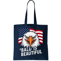 Funny Bald Is Beautiful Independence Day 4th July Eagle Gift Tote Bag