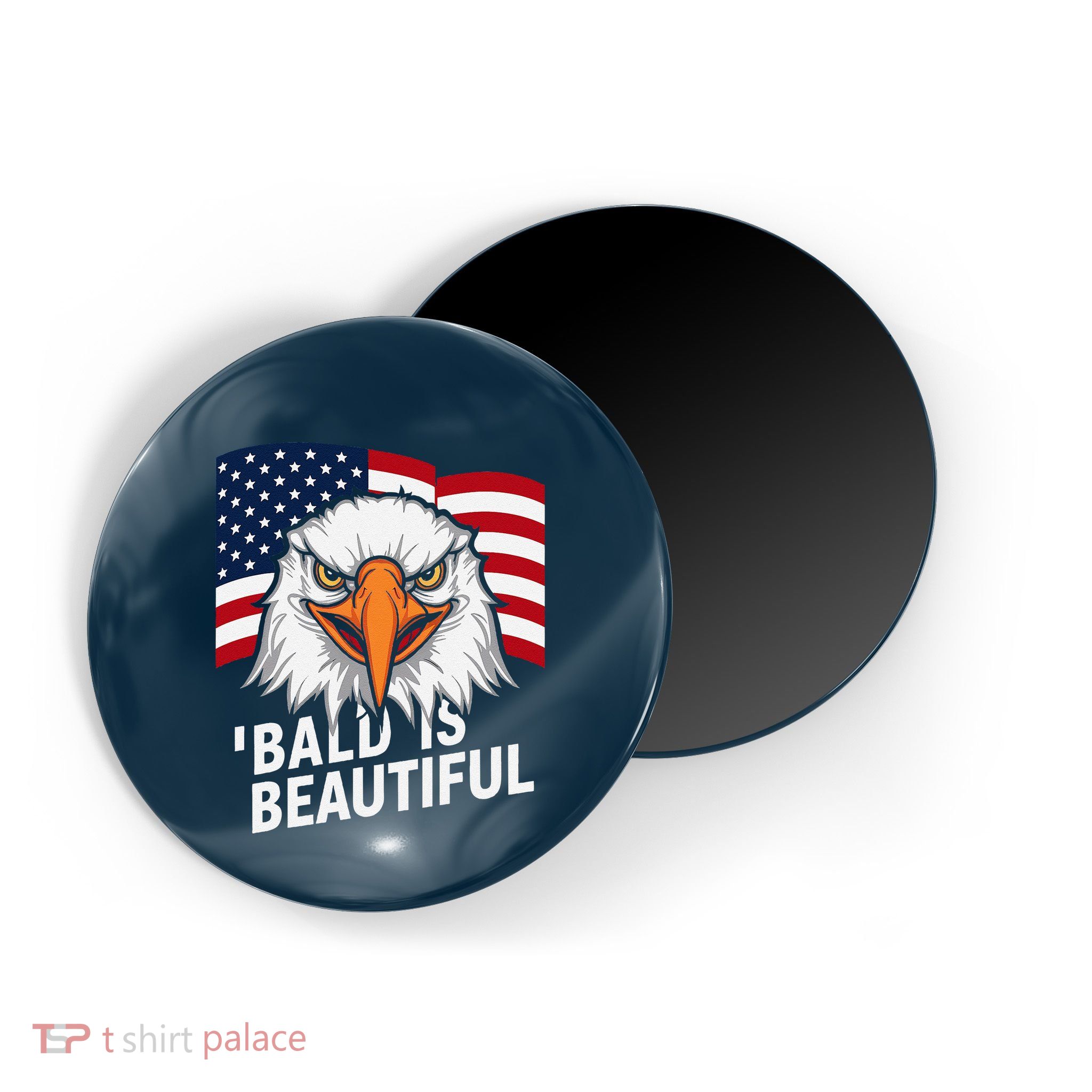 Funny Bald Is Beautiful Independence Day 4th July Eagle Gift Magnet