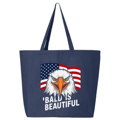 Funny Bald Is Beautiful Independence Day 4th July Eagle Gift 25L Jumbo Tote