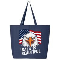 Funny Bald Is Beautiful Independence Day 4th July Eagle Gift 25L Jumbo Tote