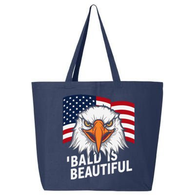 Funny Bald Is Beautiful Independence Day 4th July Eagle Gift 25L Jumbo Tote