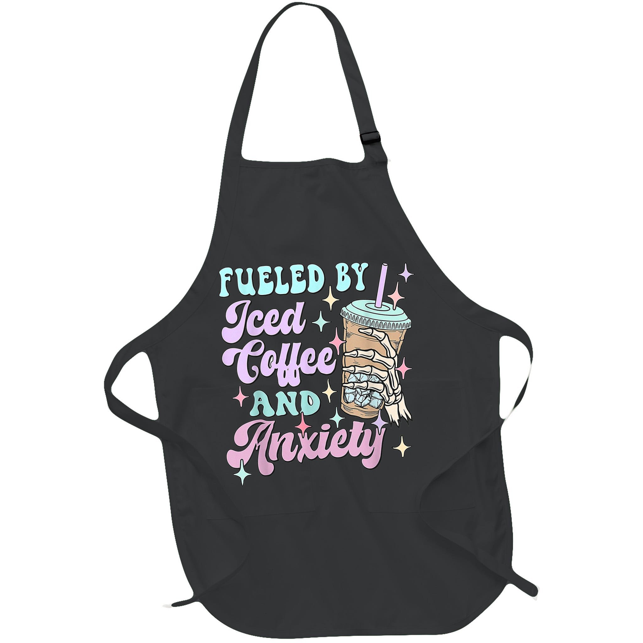 Fueled By Iced Coffee And Anxiety Mental Health Awareness Apron