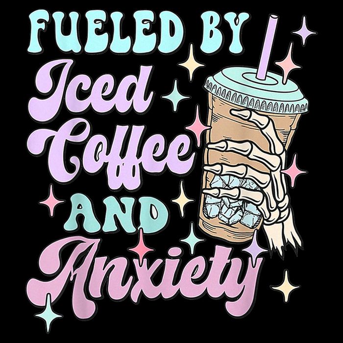 Fueled By Iced Coffee And Anxiety Mental Health Awareness Baby Bodysuit