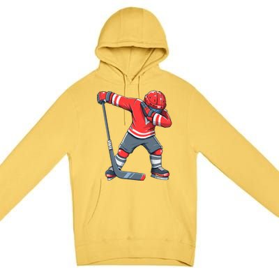 Funny Boy Ice Hockey Dab, Dabbing Player Premium Pullover Hoodie