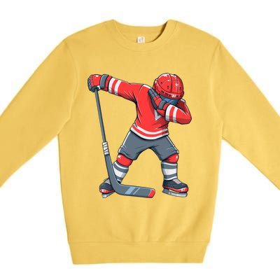 Funny Boy Ice Hockey Dab, Dabbing Player Premium Crewneck Sweatshirt