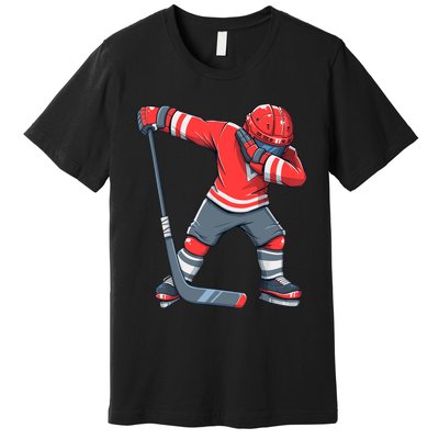 Funny Boy Ice Hockey Dab, Dabbing Player Premium T-Shirt