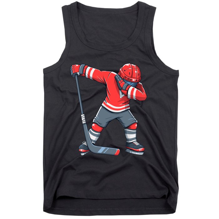 Funny Boy Ice Hockey Dab, Dabbing Player Tank Top