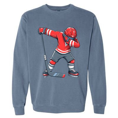 Funny Boy Ice Hockey Dab, Dabbing Player Garment-Dyed Sweatshirt