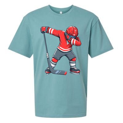 Funny Boy Ice Hockey Dab, Dabbing Player Sueded Cloud Jersey T-Shirt