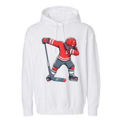 Funny Boy Ice Hockey Dab, Dabbing Player Garment-Dyed Fleece Hoodie