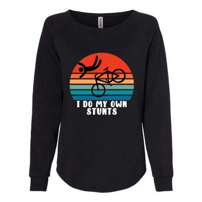 Funny Bike I Do My Own Stunts Cycling Womens California Wash Sweatshirt