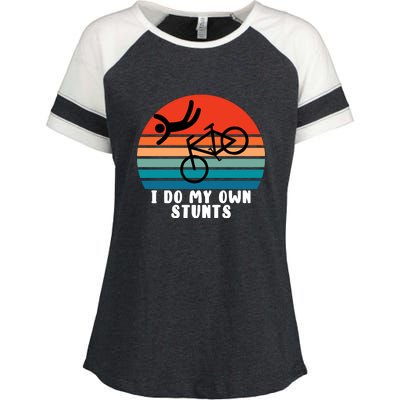 Funny Bike I Do My Own Stunts Cycling Enza Ladies Jersey Colorblock Tee