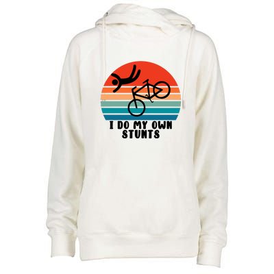 Funny Bike I Do My Own Stunts Cycling Womens Funnel Neck Pullover Hood