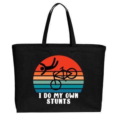 Funny Bike I Do My Own Stunts Cycling Cotton Canvas Jumbo Tote