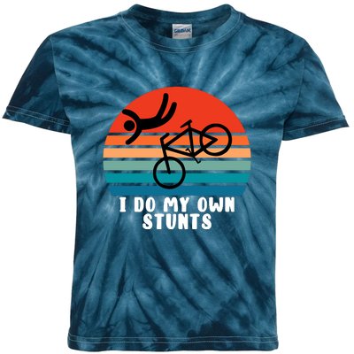 Funny Bike I Do My Own Stunts Cycling Kids Tie-Dye T-Shirt