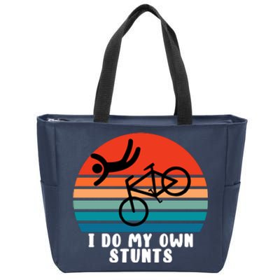 Funny Bike I Do My Own Stunts Cycling Zip Tote Bag