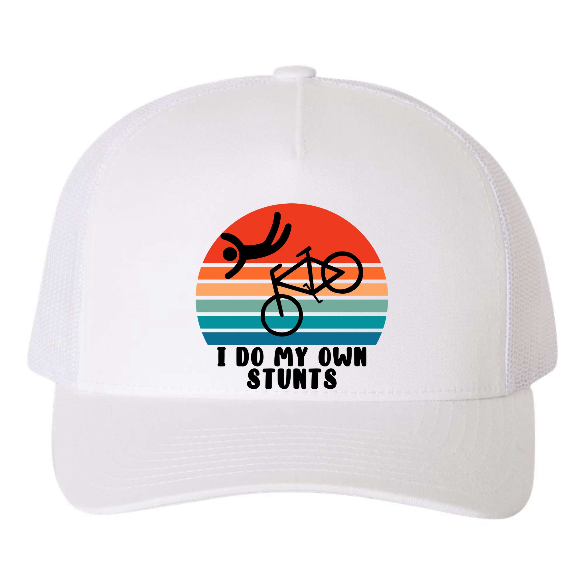 Funny Bike I Do My Own Stunts Cycling Yupoong Adult 5-Panel Trucker Hat