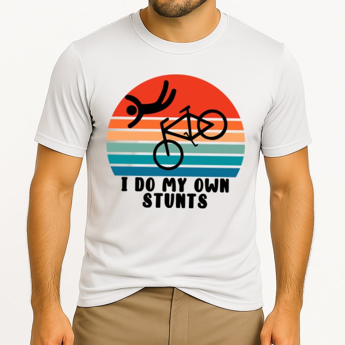 Funny Bike I Do My Own Stunts Cycling Cooling Performance Crew T-Shirt